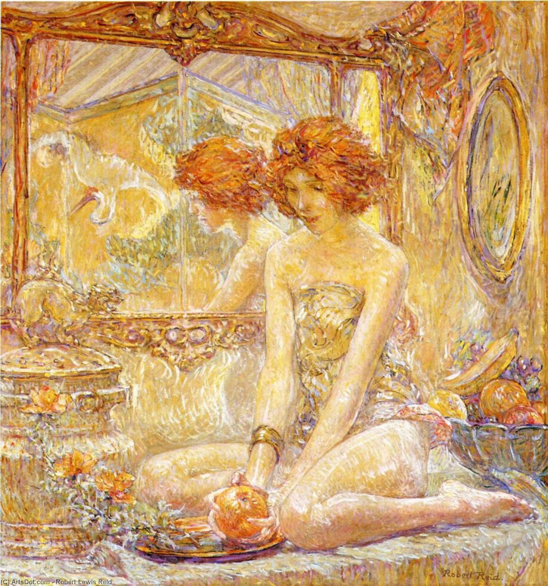 Wikioo.org - The Encyclopedia of Fine Arts - Painting, Artwork by Robert Lewis Reid - Reflections