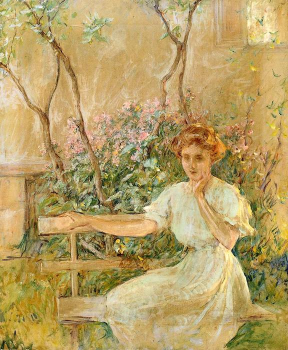 Wikioo.org - The Encyclopedia of Fine Arts - Painting, Artwork by Robert Lewis Reid - The Garden Seat