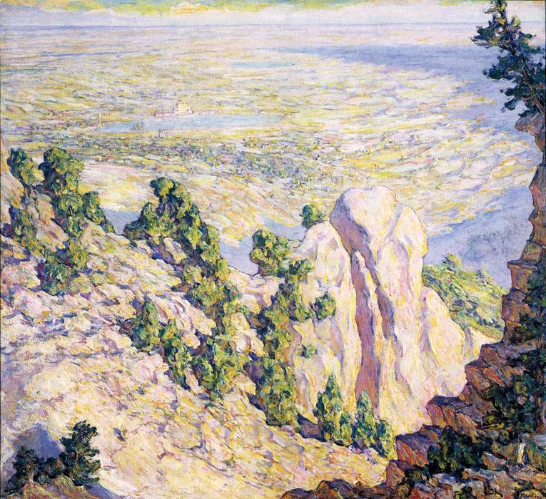 Wikioo.org - The Encyclopedia of Fine Arts - Painting, Artwork by Robert Lewis Reid - View from a Mountaintop