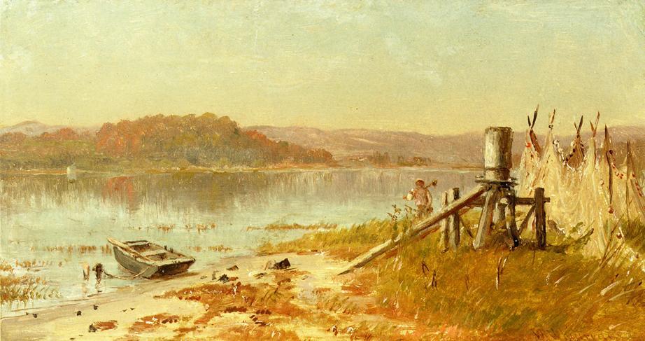 Wikioo.org - The Encyclopedia of Fine Arts - Painting, Artwork by Thomas Worthington Whittredge - A Fisherman's Windlass, Sketch On The Hudson
