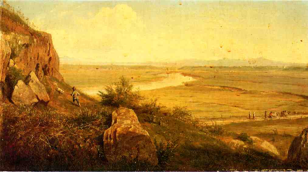 Wikioo.org - The Encyclopedia of Fine Arts - Painting, Artwork by Thomas Worthington Whittredge - A Hunter in a Landscape