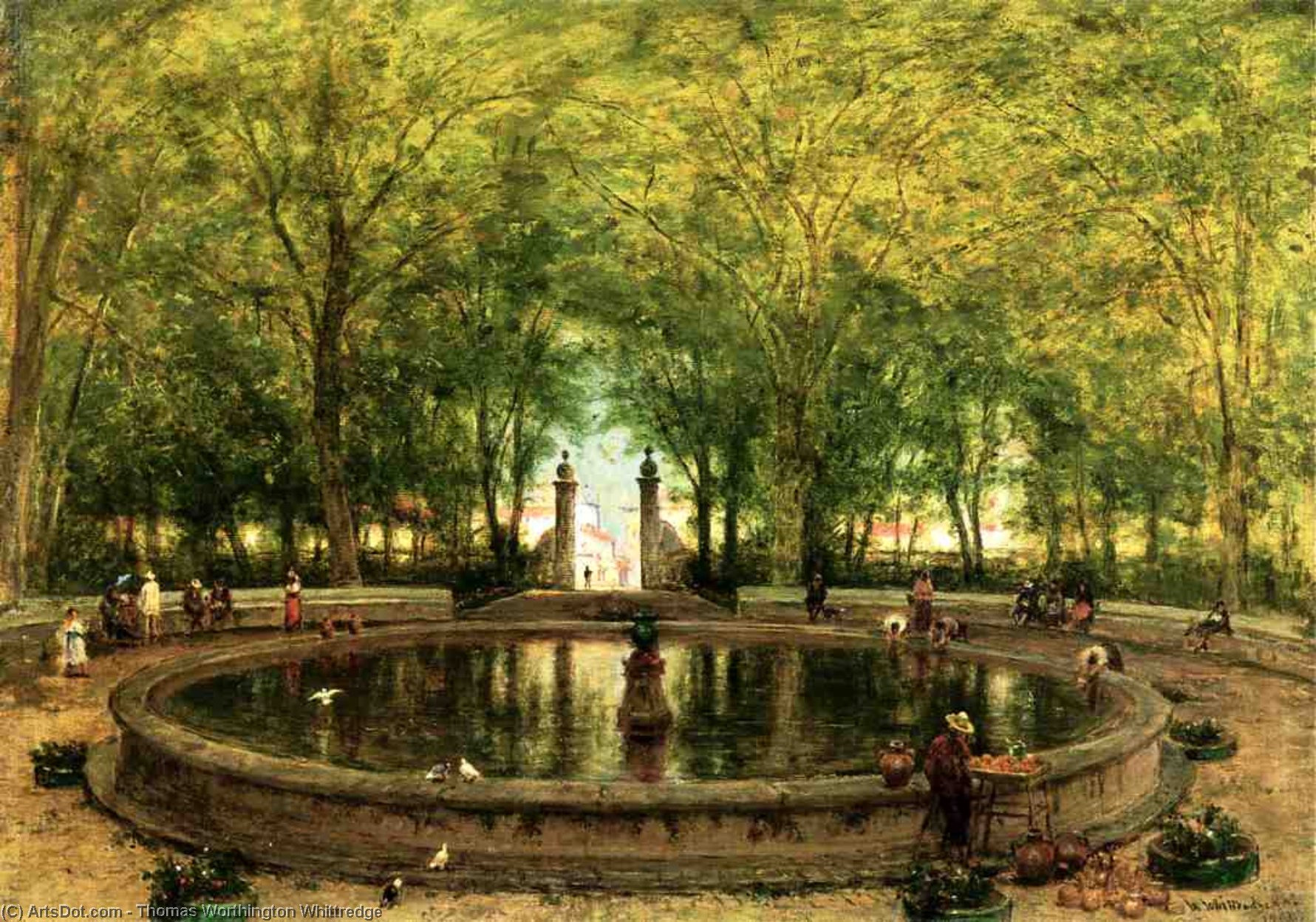 Wikioo.org - The Encyclopedia of Fine Arts - Painting, Artwork by Thomas Worthington Whittredge - A Mexican Fountain, City of Orizaba