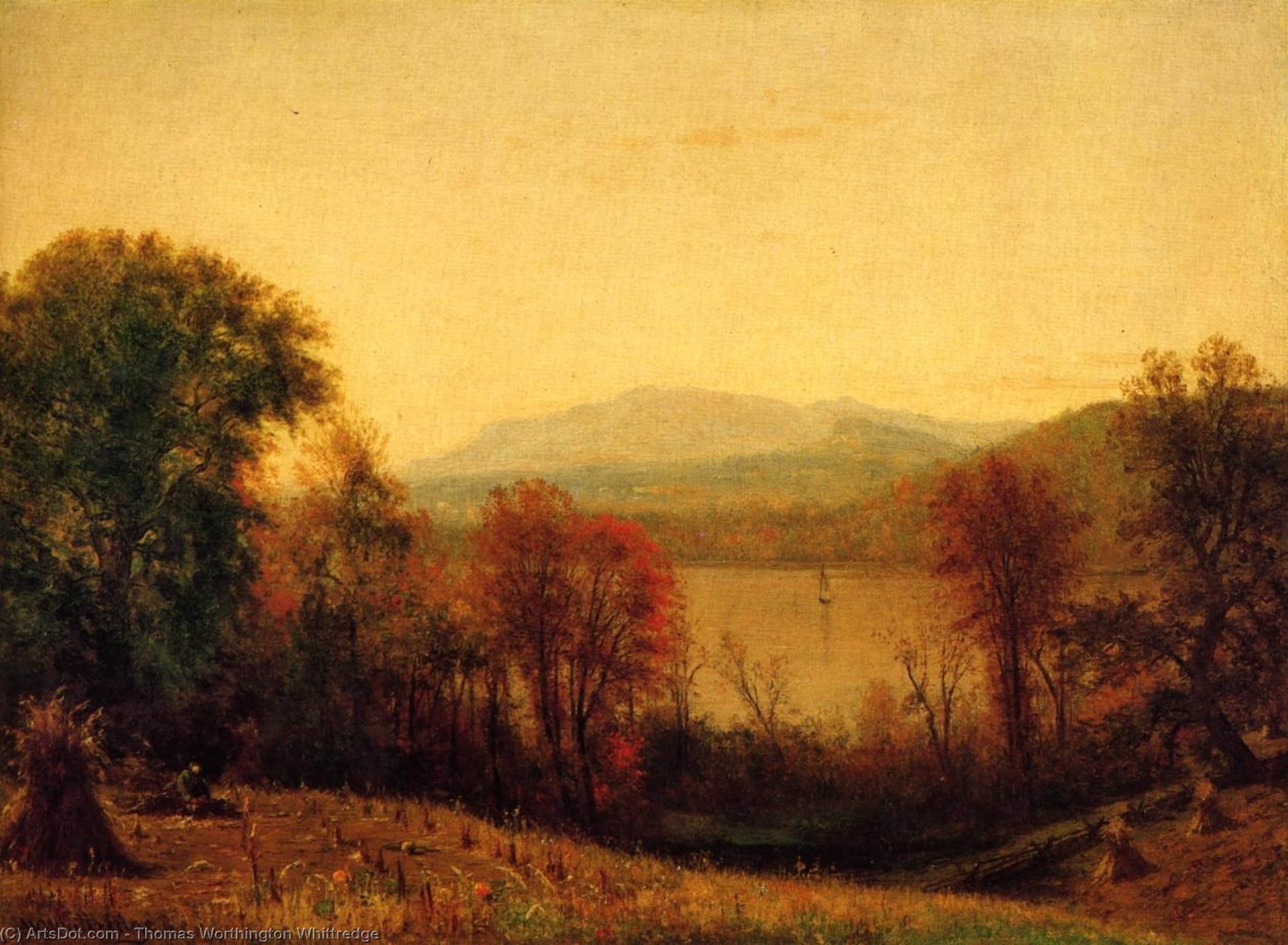 Wikioo.org - The Encyclopedia of Fine Arts - Painting, Artwork by Thomas Worthington Whittredge - Autumn On The Hudson
