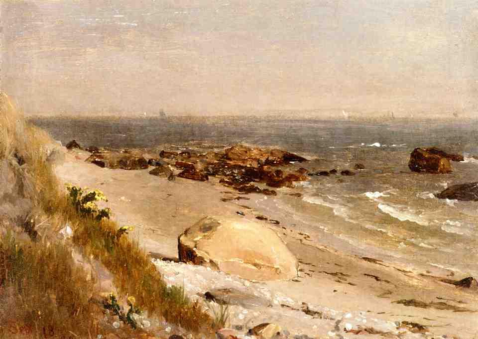 Wikioo.org - The Encyclopedia of Fine Arts - Painting, Artwork by Thomas Worthington Whittredge - Beach Scene, Narragansett Bay