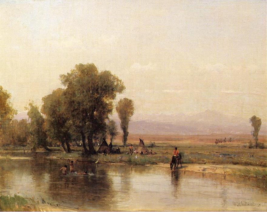 WikiOO.org - Encyclopedia of Fine Arts - Maleri, Artwork Thomas Worthington Whittredge - Encampment on The Platte River