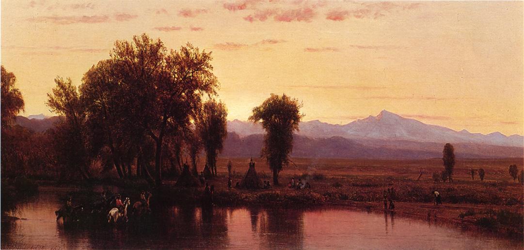 Wikioo.org - The Encyclopedia of Fine Arts - Painting, Artwork by Thomas Worthington Whittredge - Indians Crossing the Platte River
