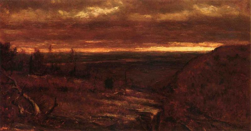 WikiOO.org - Encyclopedia of Fine Arts - Festés, Grafika Thomas Worthington Whittredge - Landscape at Sunset