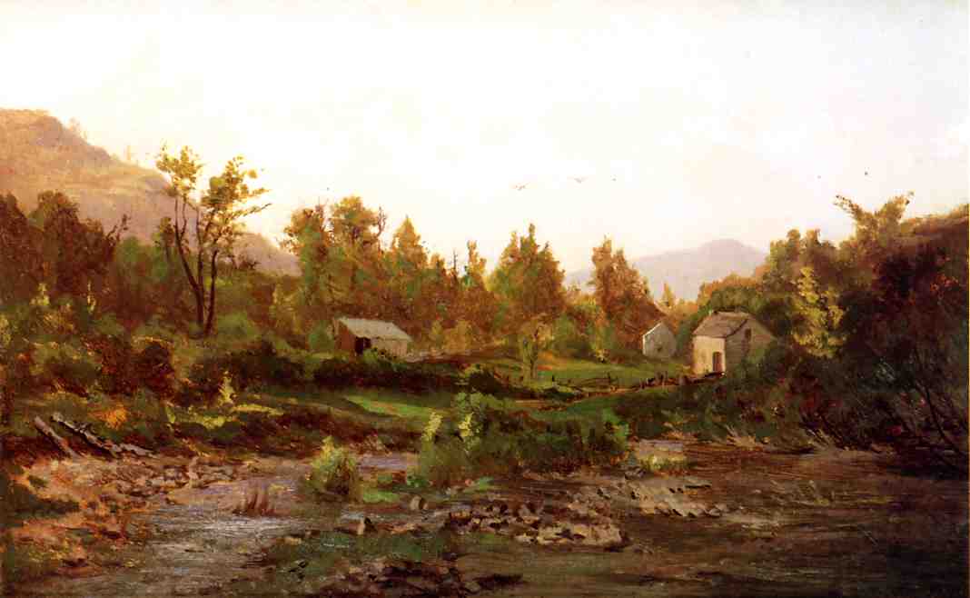 Wikioo.org - สารานุกรมวิจิตรศิลป์ - จิตรกรรม Thomas Worthington Whittredge - Landscape with Trees and Cattle