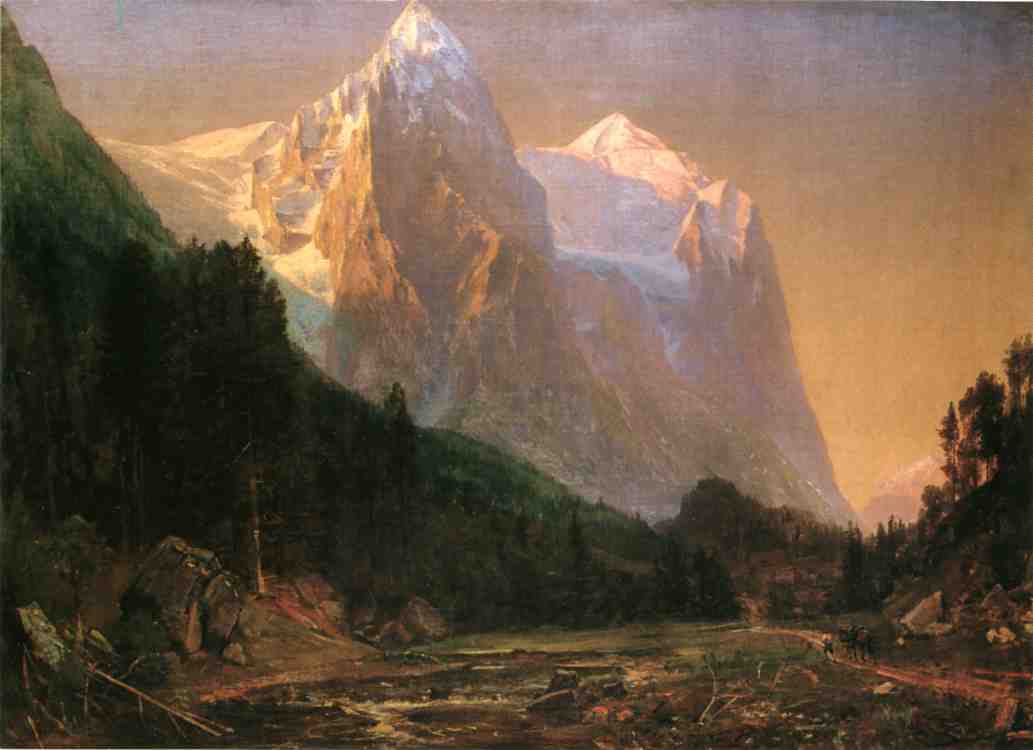 Wikioo.org - The Encyclopedia of Fine Arts - Painting, Artwork by Thomas Worthington Whittredge - Sunrise on the Wetterhorn