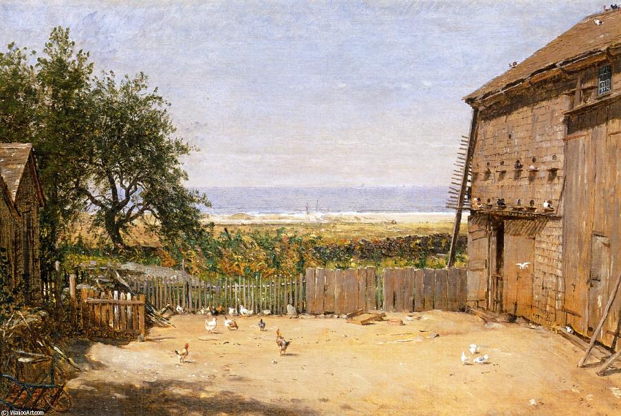 Wikioo.org - The Encyclopedia of Fine Arts - Painting, Artwork by Thomas Worthington Whittredge - The Sea from the Dove Cote, Newport, Rhode Island