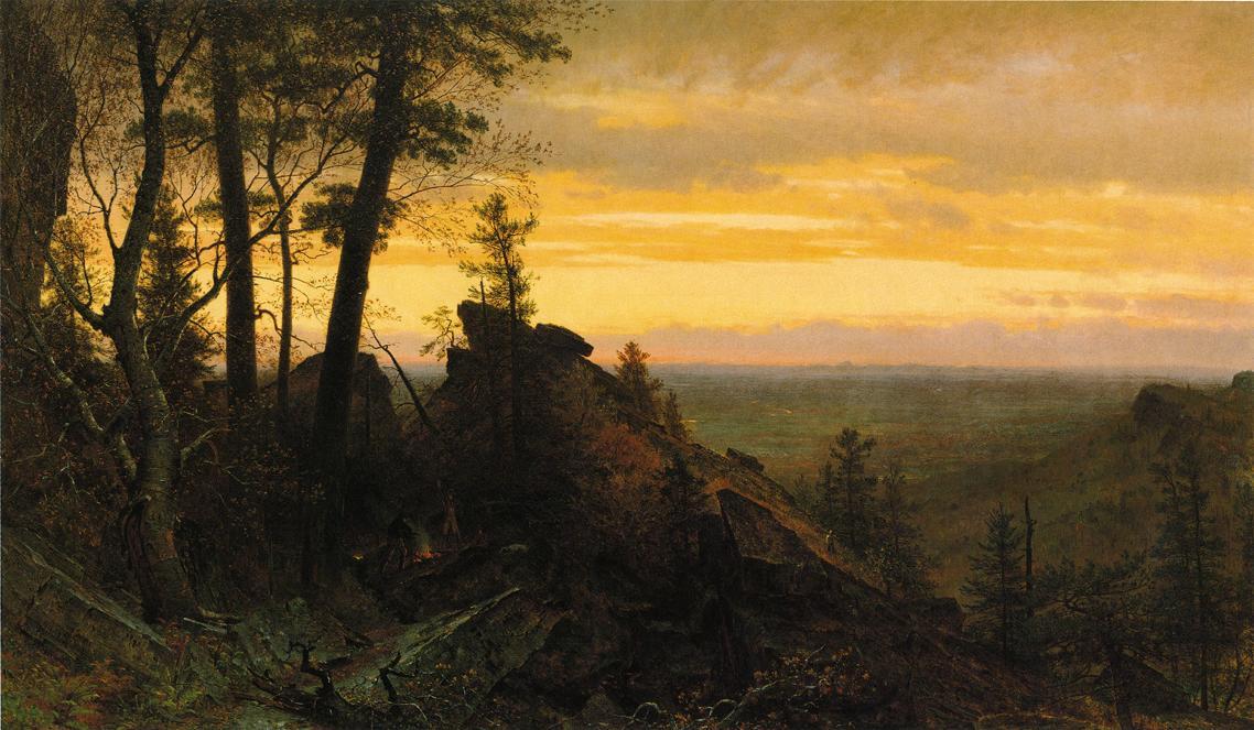 Wikioo.org - The Encyclopedia of Fine Arts - Painting, Artwork by Thomas Worthington Whittredge - Twilight in the Shawangunk Mountains
