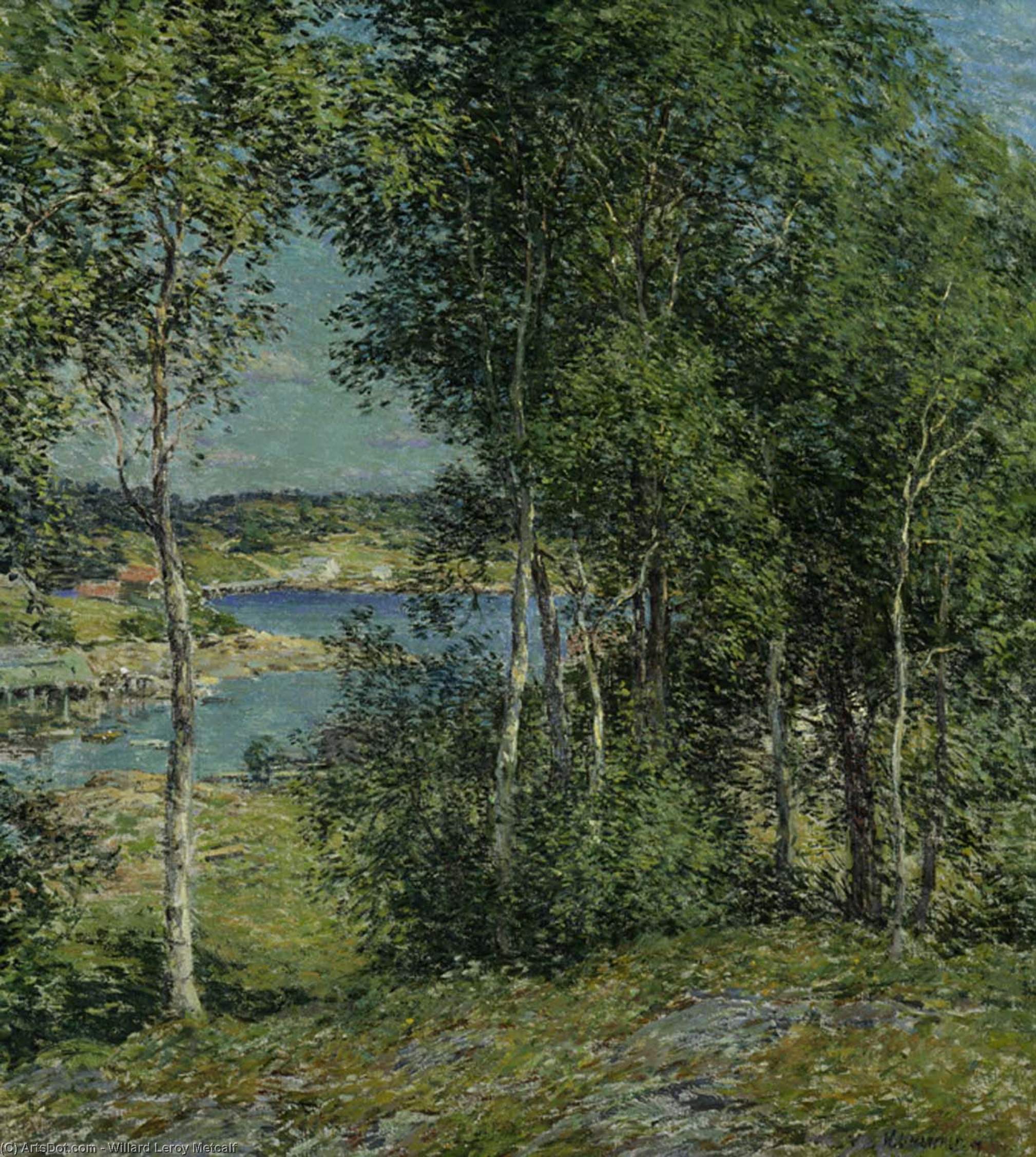 Wikioo.org - The Encyclopedia of Fine Arts - Painting, Artwork by Willard Leroy Metcalf - A Family of Birches