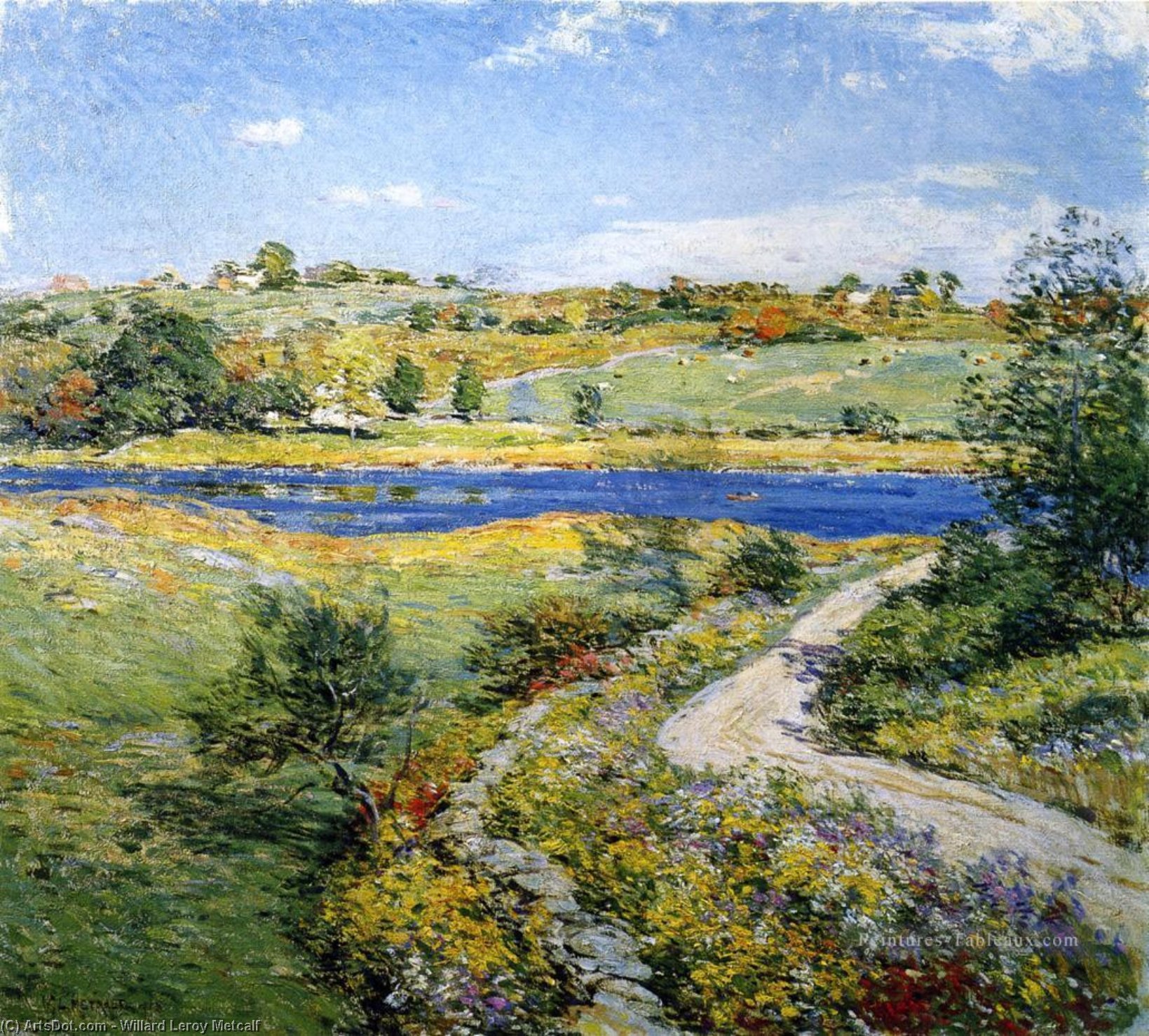WikiOO.org - Encyclopedia of Fine Arts - Lukisan, Artwork Willard Leroy Metcalf - Autumn Roadside