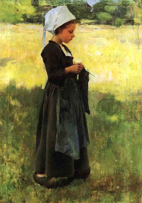 WikiOO.org - Encyclopedia of Fine Arts - Målning, konstverk Willard Leroy Metcalf - Breton Girl