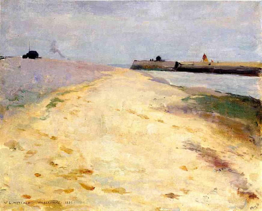 Wikioo.org - The Encyclopedia of Fine Arts - Painting, Artwork by Willard Leroy Metcalf - By The Shore, Walberswick