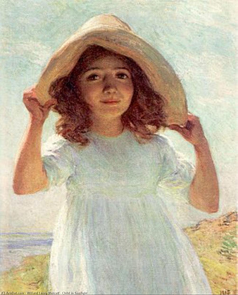 Wikioo.org – L'Enciclopedia delle Belle Arti - Pittura, Opere di Willard Leroy Metcalf - bambino in la luce del sole