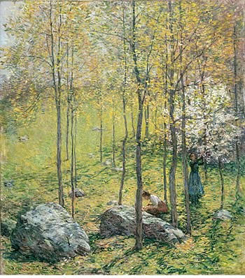 Wikioo.org - The Encyclopedia of Fine Arts - Painting, Artwork by Willard Leroy Metcalf - Dogwood Blossoms (No. 1)