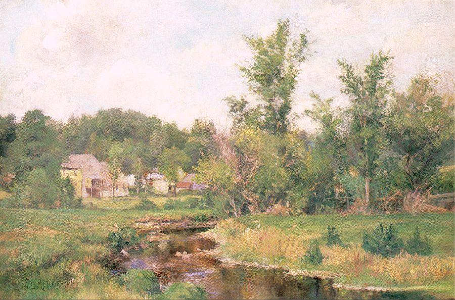 Wikioo.org - The Encyclopedia of Fine Arts - Painting, Artwork by Willard Leroy Metcalf - Farm Scene