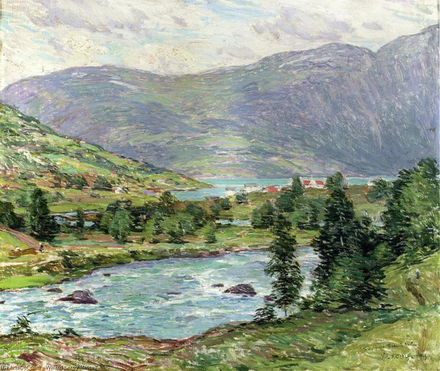 Wikioo.org - The Encyclopedia of Fine Arts - Painting, Artwork by Willard Leroy Metcalf - Mountain Lakes, Olden, Norwas