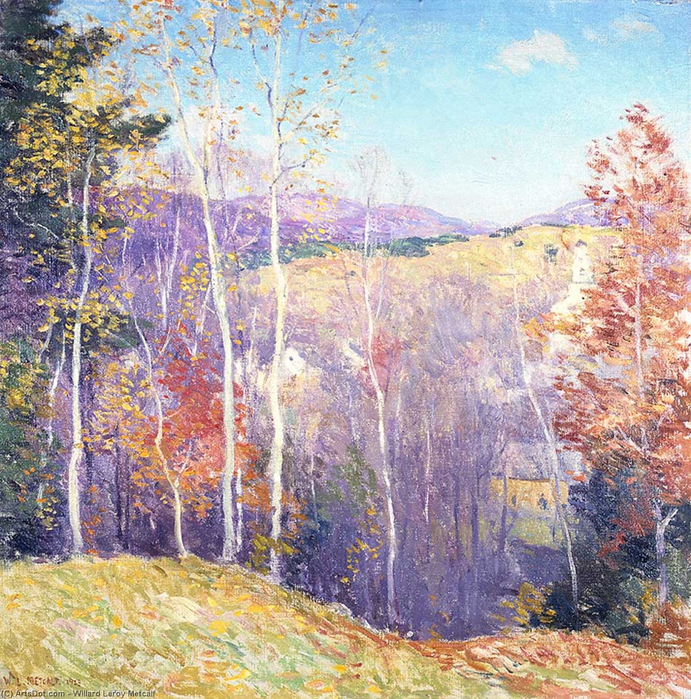 Wikioo.org - The Encyclopedia of Fine Arts - Painting, Artwork by Willard Leroy Metcalf - October Sunshine