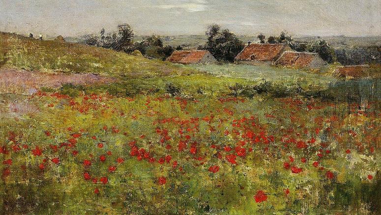 Wikioo.org - The Encyclopedia of Fine Arts - Painting, Artwork by Willard Leroy Metcalf - Poppy Field, Giverny