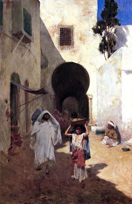 Wikioo.org - The Encyclopedia of Fine Arts - Painting, Artwork by Willard Leroy Metcalf - Street Scene, Tangiers