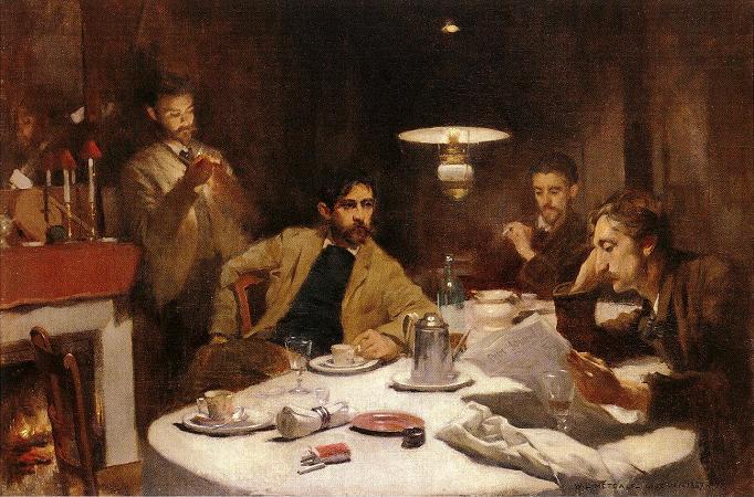 Wikioo.org - The Encyclopedia of Fine Arts - Painting, Artwork by Willard Leroy Metcalf - Ten Cent Breakfast