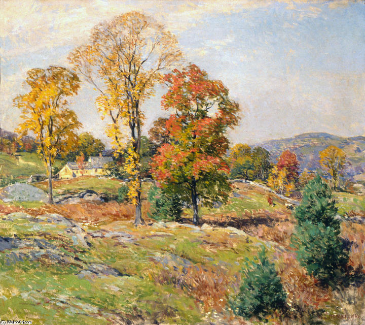 Wikioo.org - The Encyclopedia of Fine Arts - Painting, Artwork by Willard Leroy Metcalf - The Approaching Festival