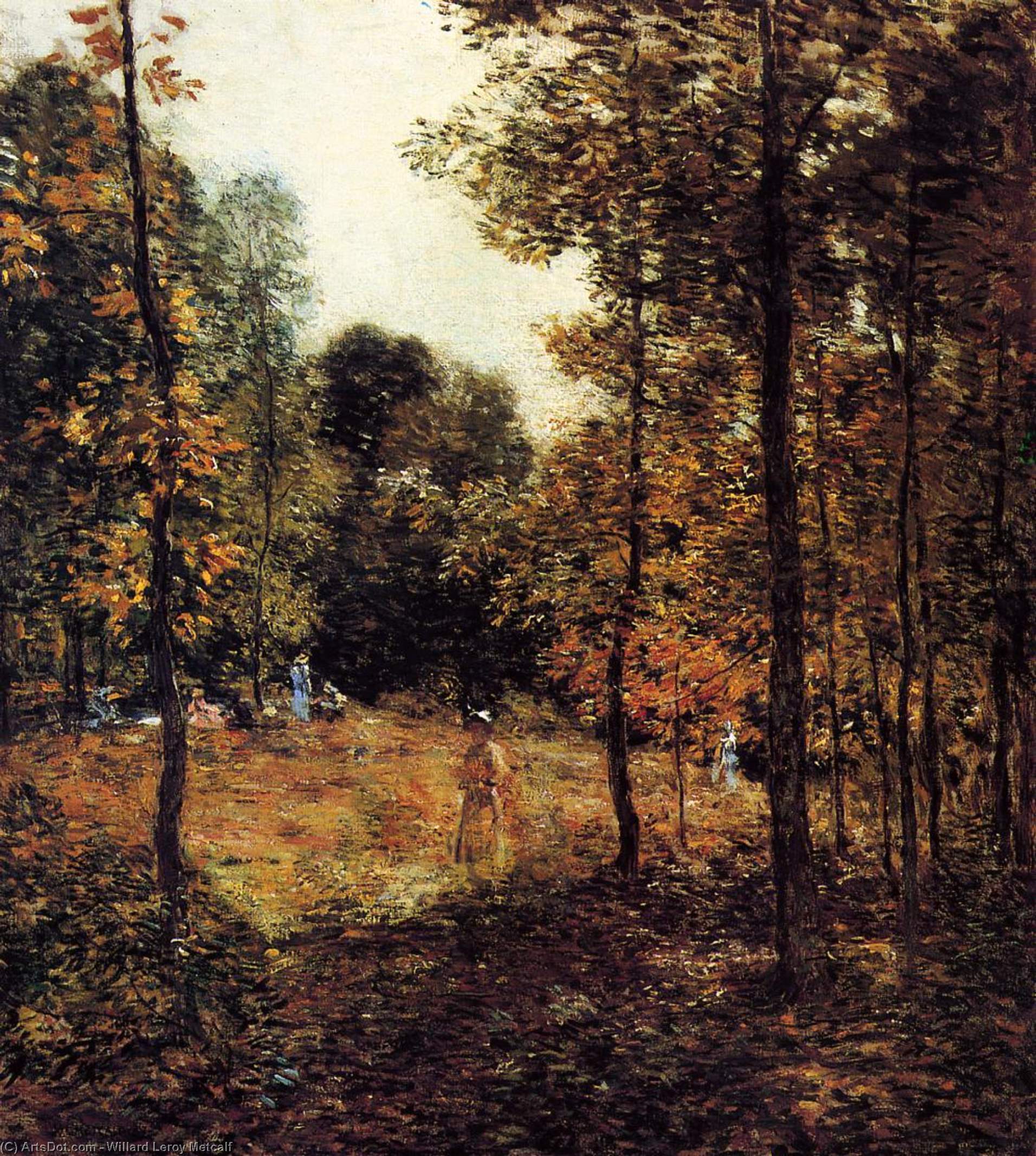 Wikioo.org - The Encyclopedia of Fine Arts - Painting, Artwork by Willard Leroy Metcalf - The Picnic
