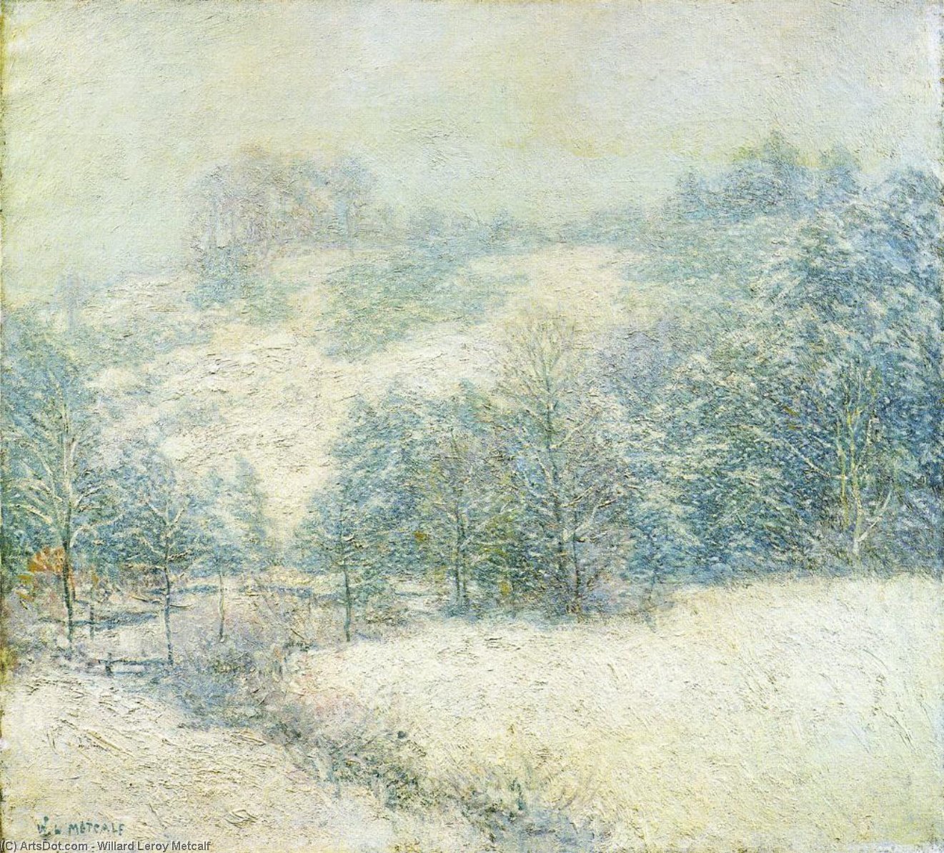 Wikioo.org - The Encyclopedia of Fine Arts - Painting, Artwork by Willard Leroy Metcalf - The Winter's Festival