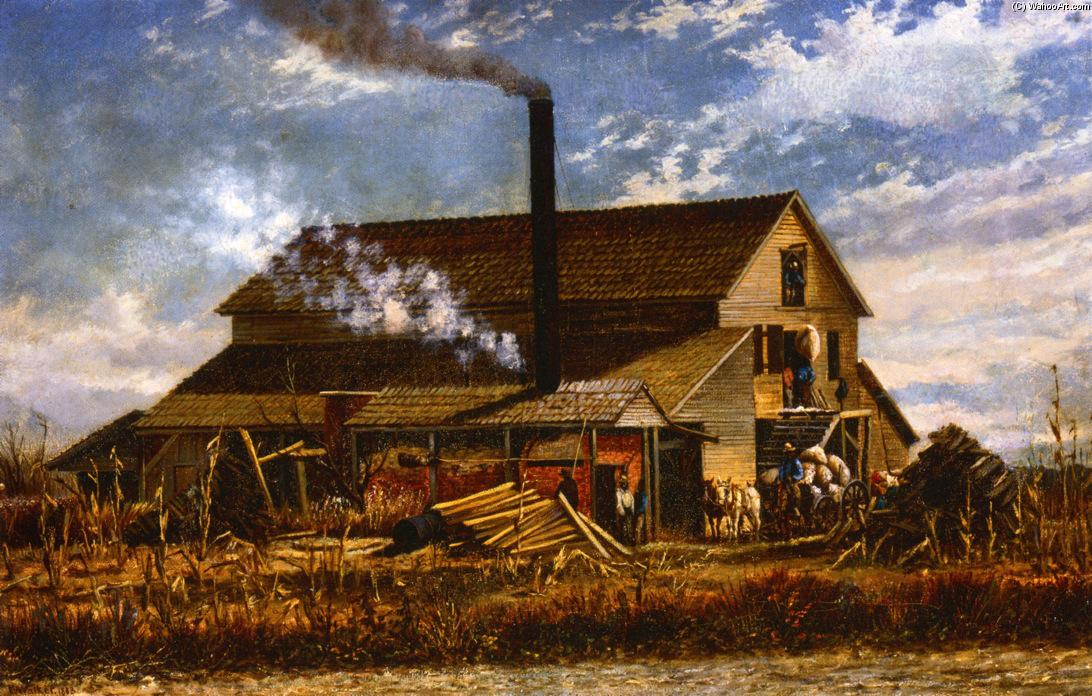 Wikioo.org - The Encyclopedia of Fine Arts - Painting, Artwork by William Aiken Walker - Cotton Gin, Adams County, Mississippi