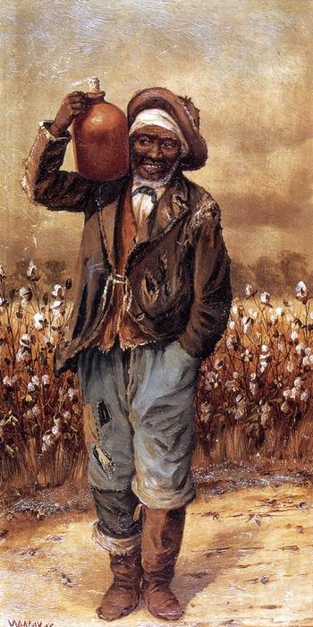 Wikioo.org – La Enciclopedia de las Bellas Artes - Pintura, Obras de arte de William Aiken Walker - Hombre Negro con Jug en hombro