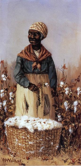 Wikioo.org – La Enciclopedia de las Bellas Artes - Pintura, Obras de arte de William Aiken Walker - Negro Las mujeres en campo de algodón