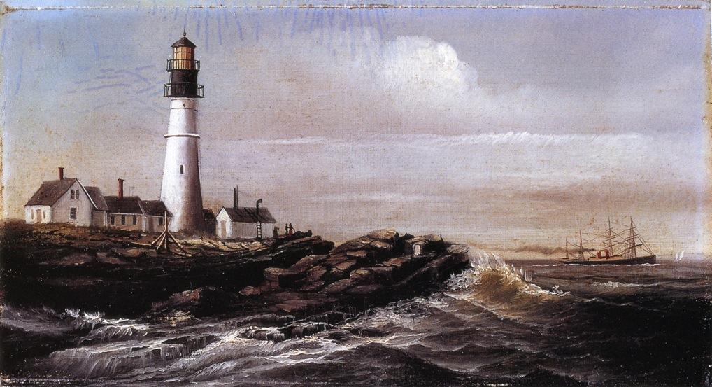 Wikioo.org - The Encyclopedia of Fine Arts - Painting, Artwork by William Aiken Walker - Portland Headlight, Maine