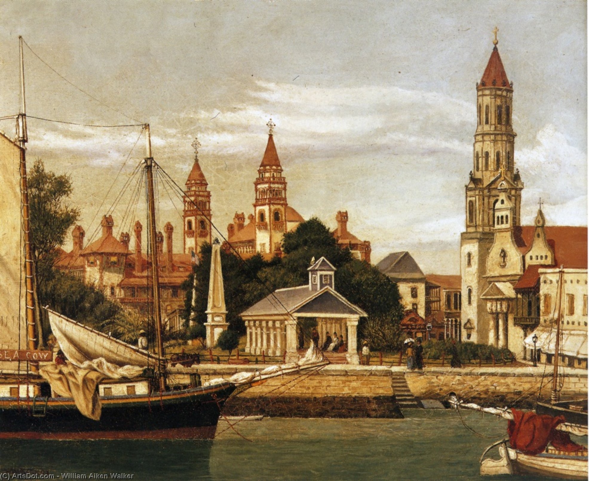 Wikioo.org - The Encyclopedia of Fine Arts - Painting, Artwork by William Aiken Walker - View of St. Augustine Harbor