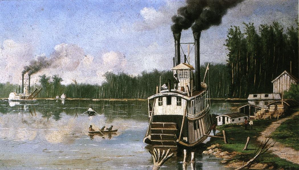 Wikioo.org - The Encyclopedia of Fine Arts - Painting, Artwork by William Aiken Walker - Wooding up on the Bayou