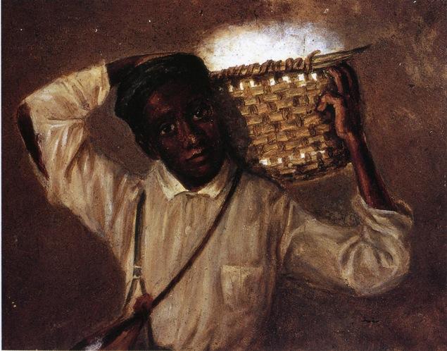 WikiOO.org - Encyclopedia of Fine Arts - Maľba, Artwork William Aiken Walker - Young Boy with Cotton Basket on Shoulders