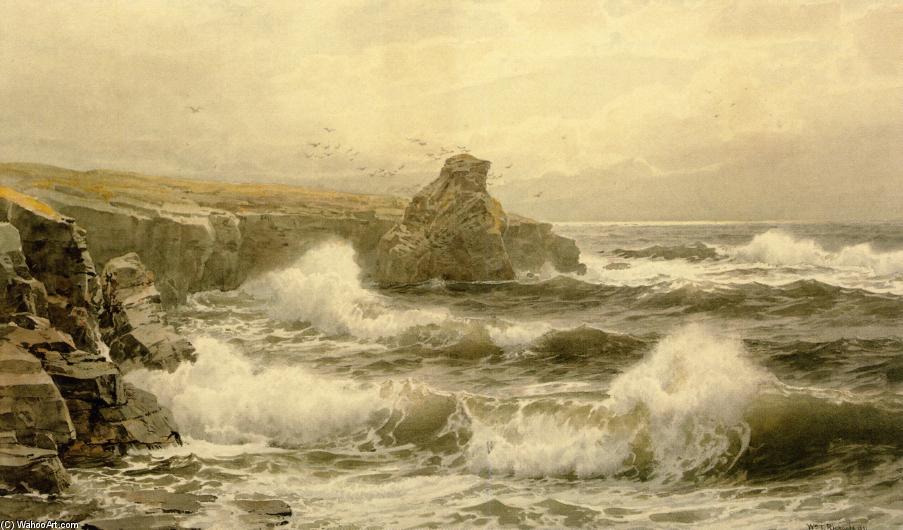 WikiOO.org - Güzel Sanatlar Ansiklopedisi - Resim, Resimler William Trost Richards - Breaking Water