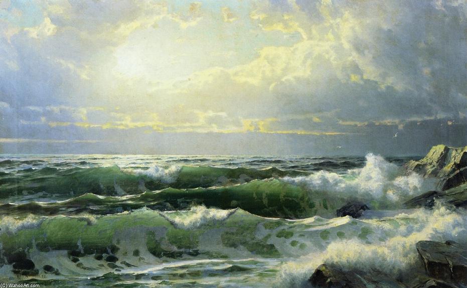 WikiOO.org - Encyclopedia of Fine Arts - Malba, Artwork William Trost Richards - Breaking Waves 1