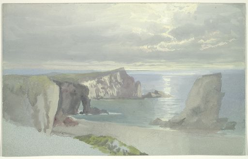 Wikioo.org - The Encyclopedia of Fine Arts - Painting, Artwork by William Trost Richards - Cliffs on the Shore