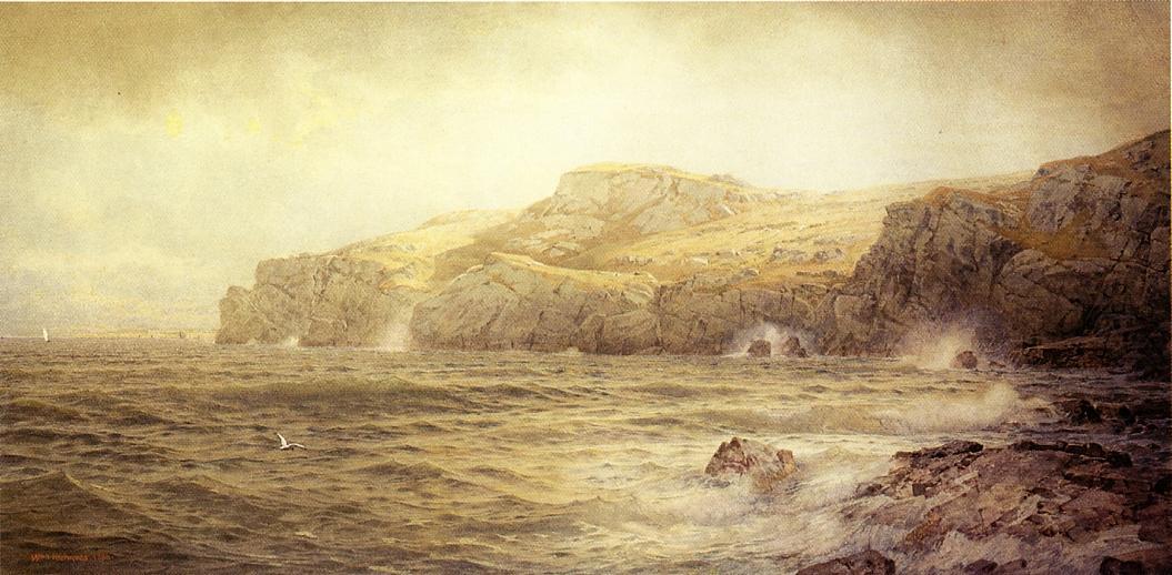 Wikioo.org - The Encyclopedia of Fine Arts - Painting, Artwork by William Trost Richards - Conanicut Island from Gray Cliff, Newport