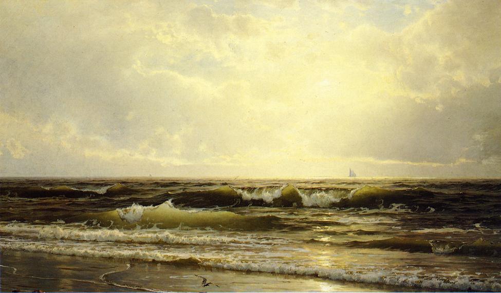 WikiOO.org - Encyclopedia of Fine Arts - Maľba, Artwork William Trost Richards - Distant Sails at Dusk