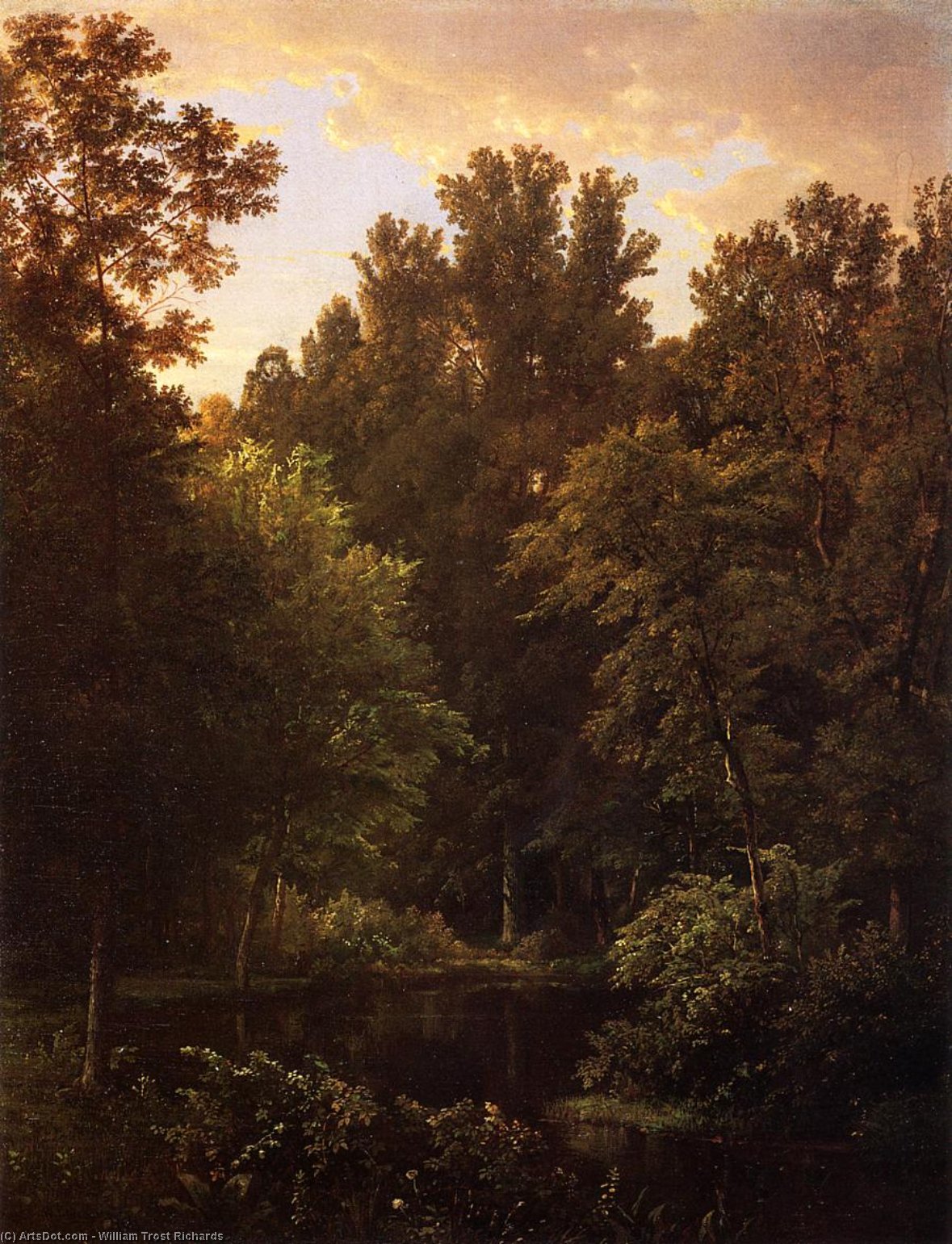 WikiOO.org - אנציקלופדיה לאמנויות יפות - ציור, יצירות אמנות William Trost Richards - Forest Pool