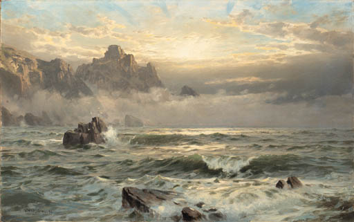 Wikioo.org - Die Enzyklopädie bildender Kunst - Malerei, Kunstwerk von William Trost Richards - Morning's Nebel , Guernsey
