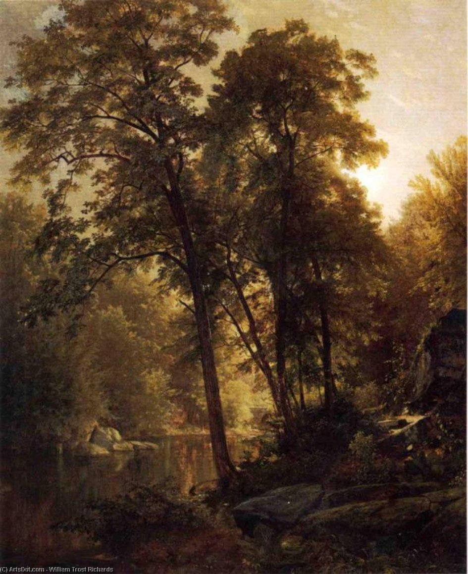 Wikioo.org - The Encyclopedia of Fine Arts - Painting, Artwork by William Trost Richards - On the Wissahickon