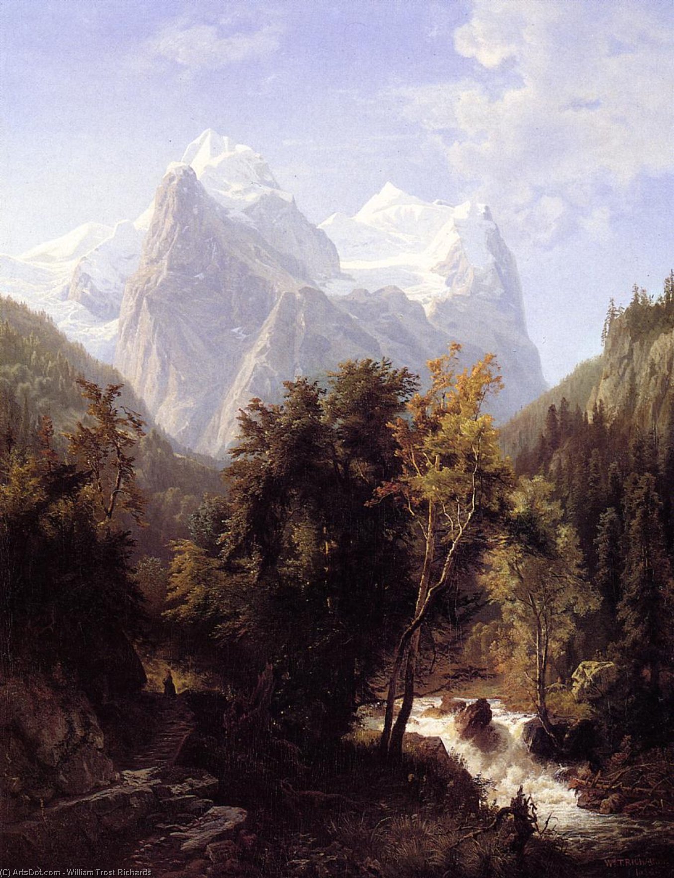 WikiOO.org - Encyclopedia of Fine Arts - Maleri, Artwork William Trost Richards - Path Through the Mountains