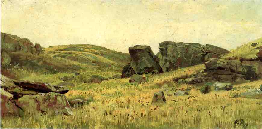 Wikioo.org - The Encyclopedia of Fine Arts - Painting, Artwork by William Trost Richards - Rocky Hillside
