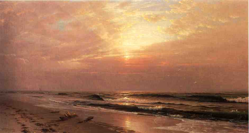 Wikioo.org - Encyklopedia Sztuk Pięknych - Malarstwo, Grafika William Trost Richards - Seascape at Sunset