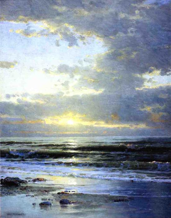 Wikioo.org - The Encyclopedia of Fine Arts - Painting, Artwork by William Trost Richards - Sunrise on the Beach