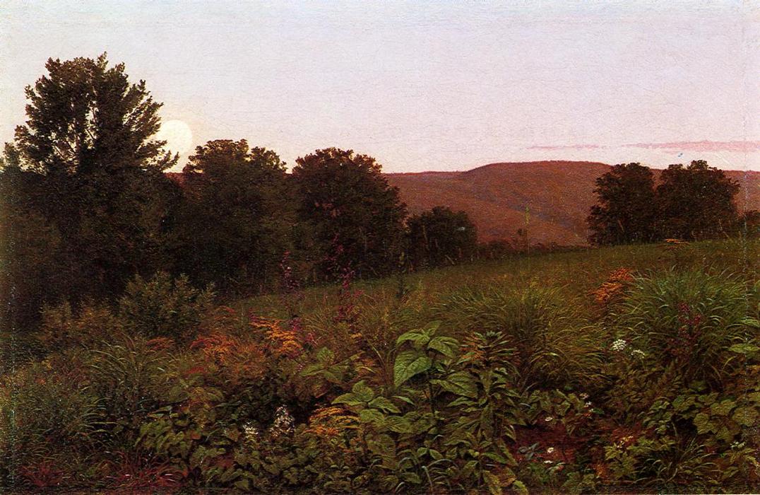 Wikioo.org - The Encyclopedia of Fine Arts - Painting, Artwork by William Trost Richards - Sunset on the Meadow